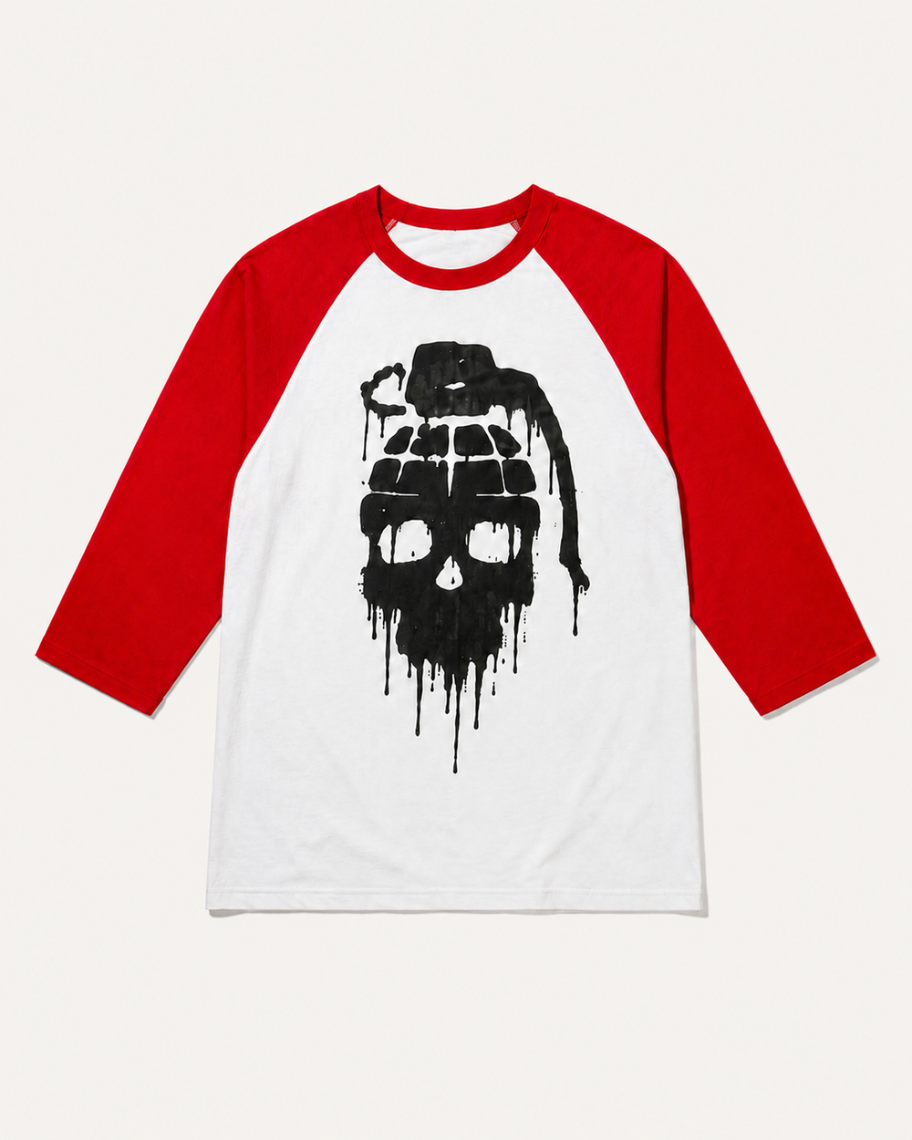 NADE Grenade Raglan Tee product view on warm off-white background