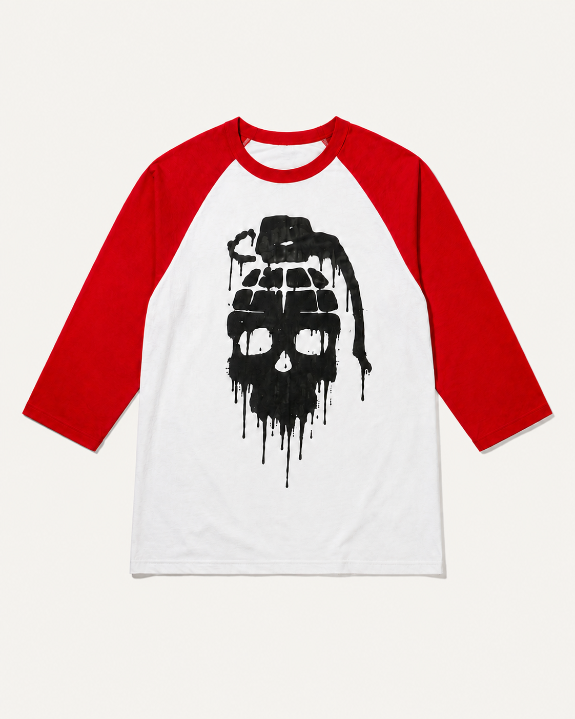 NADE Grenade Raglan Tee product view on warm off-white background