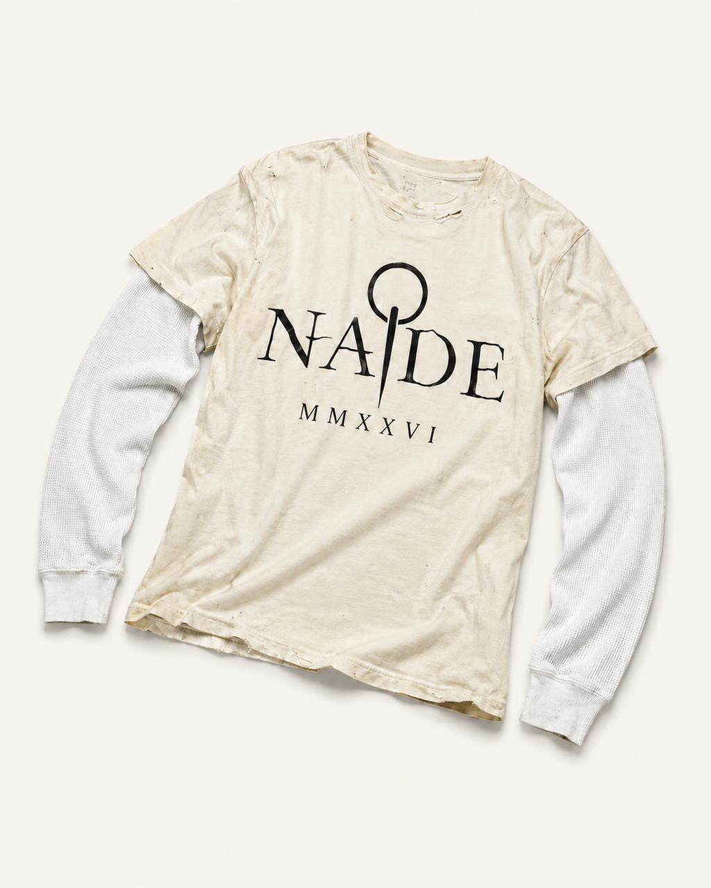 NADE MMXXVI Layered Thermal Tee product view on warm off-white background