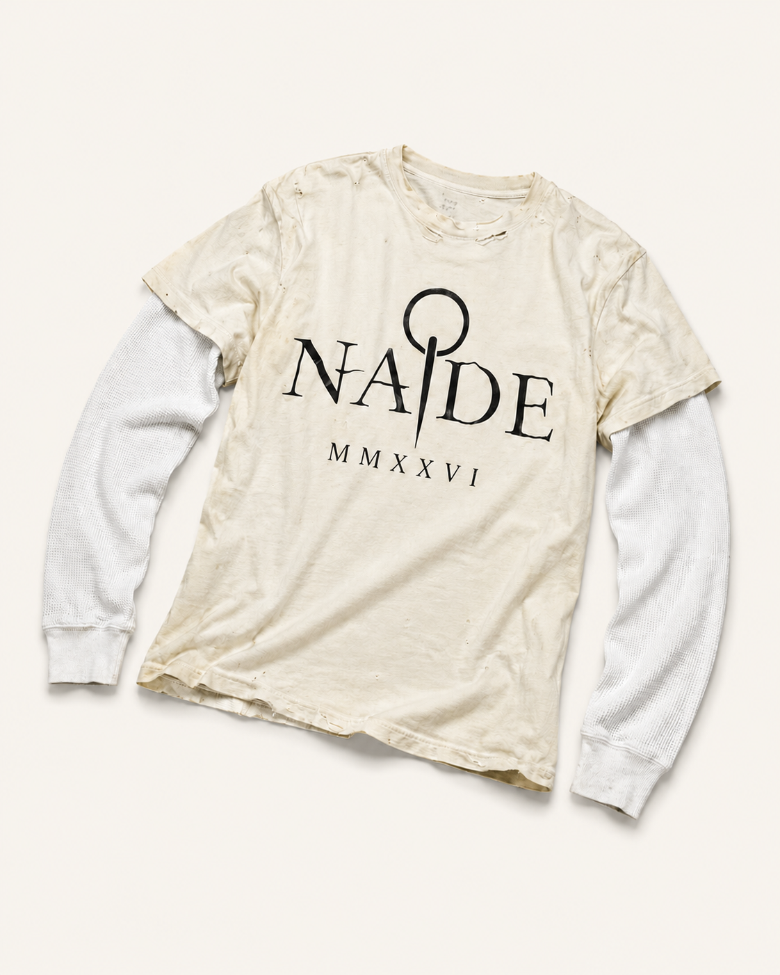 NADE MMXXVI Layered Thermal Tee product view on warm off-white background